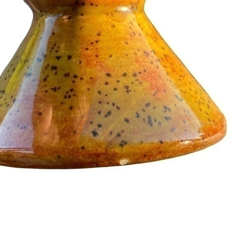 Pottery Bud Speckle Vase Signed ADA